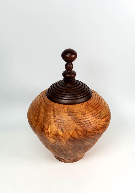 Handcrafted Wooden Vessel  Decorative Keepsake Urn