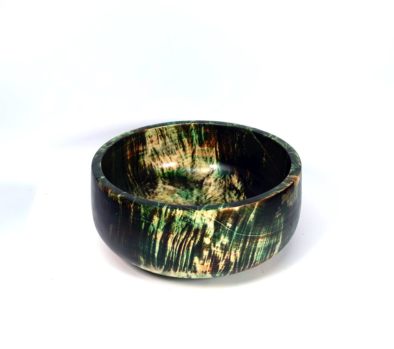 Handcrafted Colored Maple Wood Bowl - Elegant Centerpiece for Rustic Home Decor.