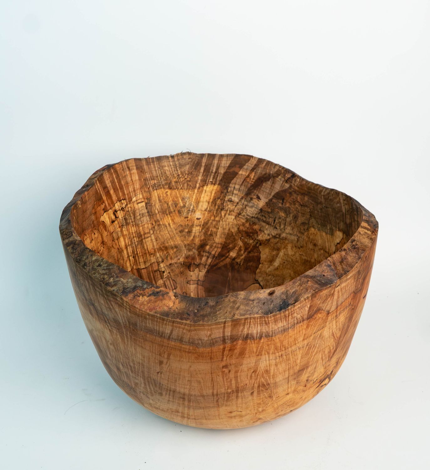 Gigantic Maple Burl Live Edge Bowl – 14" Hand Turned Natural Edge Wood Bowl, Large Burl Centerpiece, One of a Kind Wood Art Sculpture