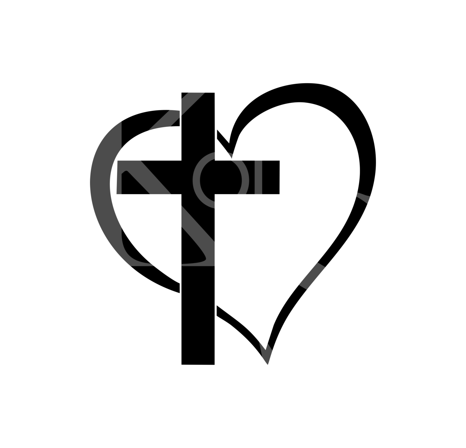 Cross and Heart SVG, Faith Svg, Jesus SVG, Religious Svg, Faith and Heart Svg, Heart Svg, Beautiful Svg, Iron On Svg, Cricut, Cameo