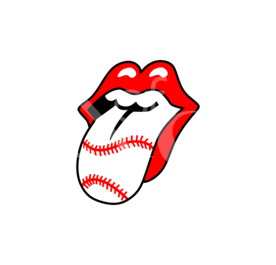 Baseball Luscious Lips with Tongue SVG, Tongue SVG, DXF, Baseball Laces, Cut File, Baseball funny, Iron On, Stones Svg, Cute Lips, Baseball
