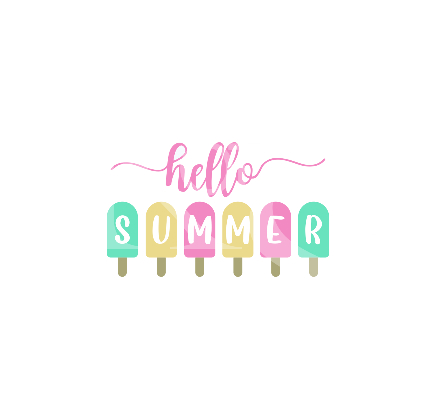 Hello Summer SVG, Summer Popsicles Svg, Summer DXF, Cute Summer Shirt SVG, Hello Summer Popsicle Svg, Print File, Iron On File