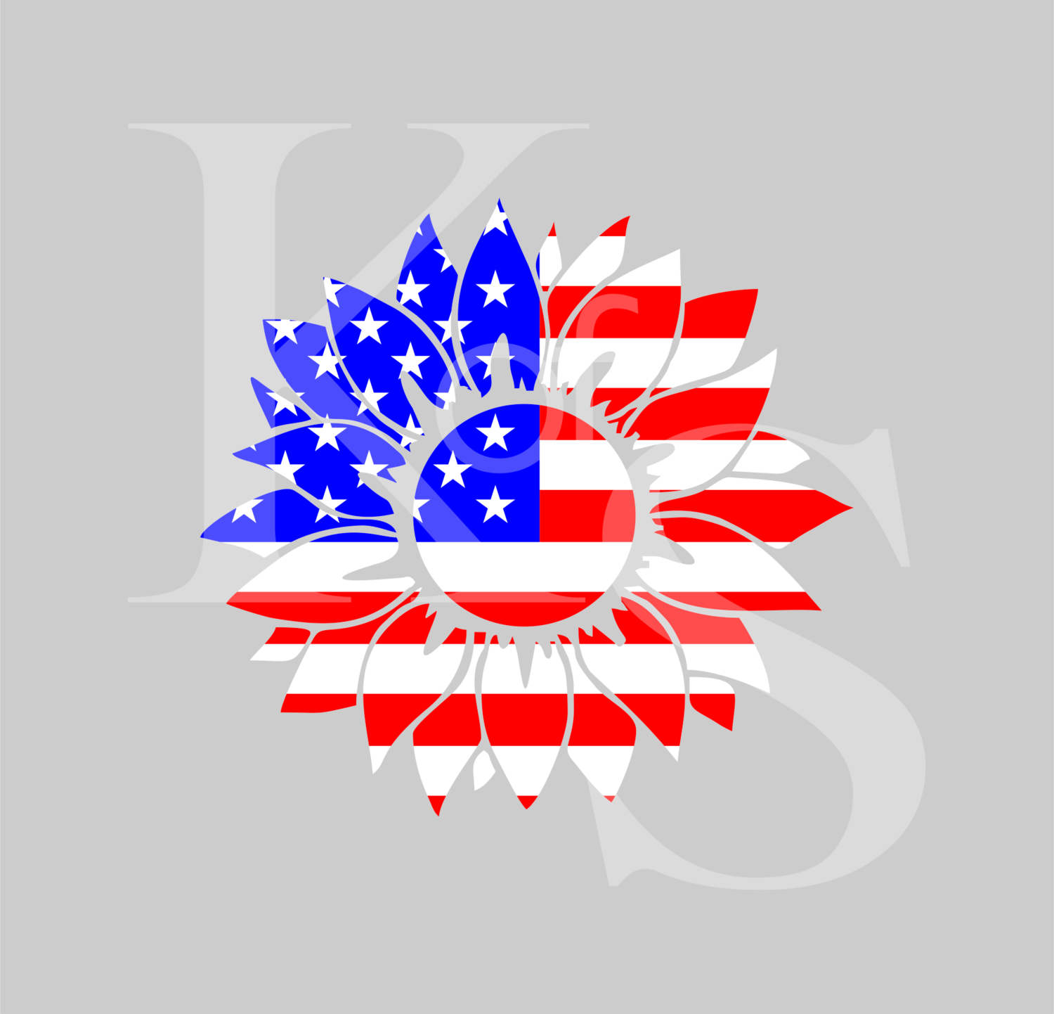 USA Sunflower SVG Design