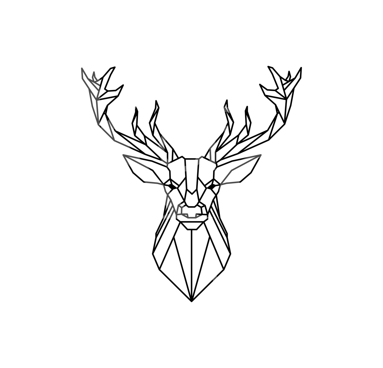 Geometric Deer Head SVG