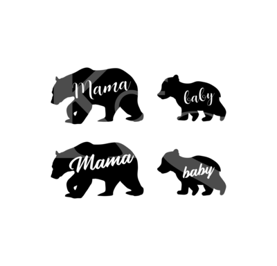 Mama Bear and Baby Bear SVG