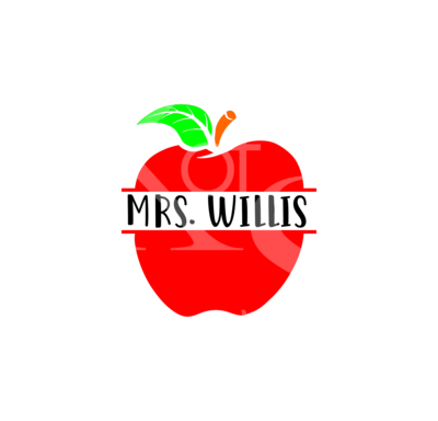 Teacher Appreciation Apple SVG, Apple Monogram SVG