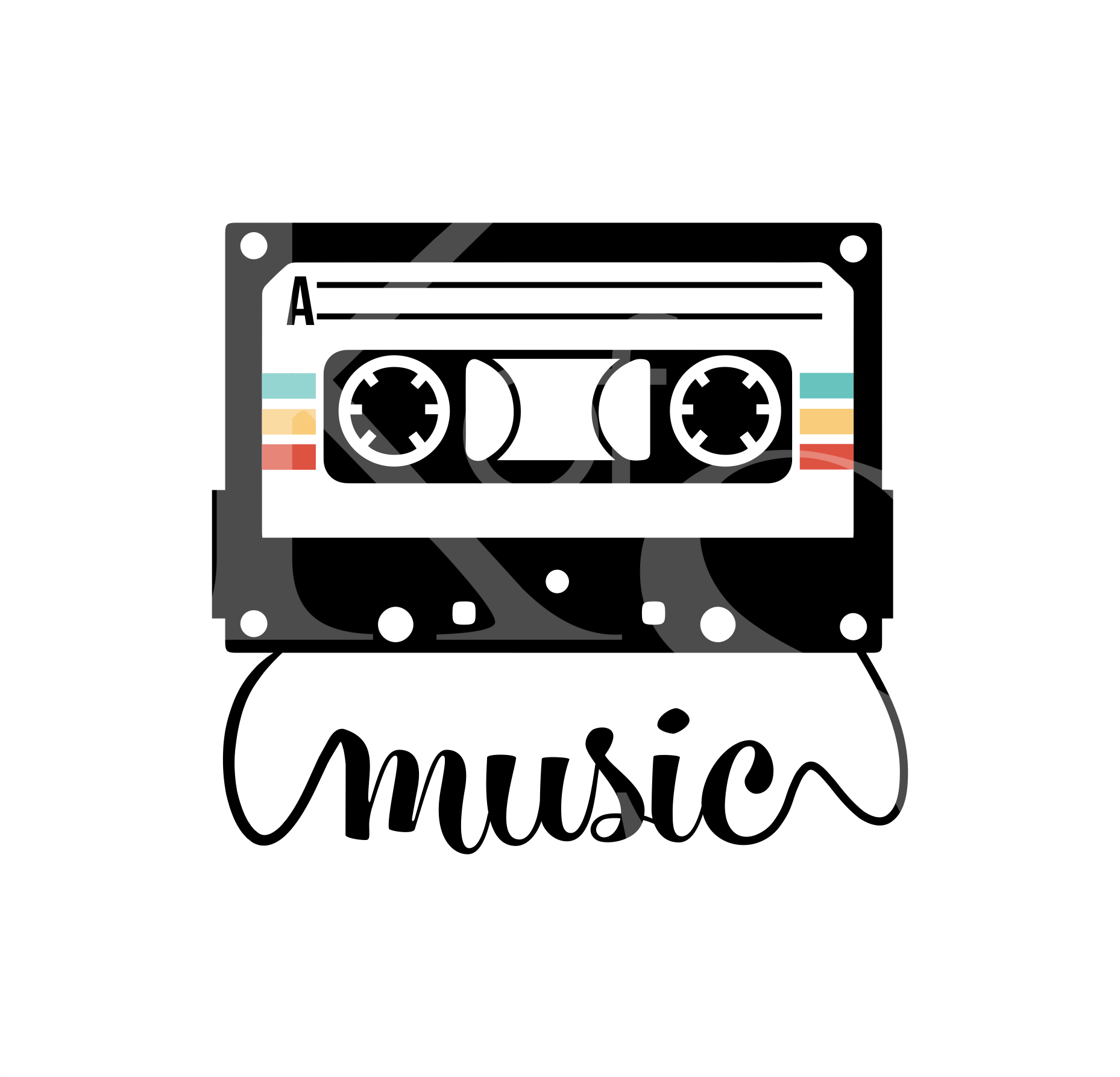 Cassette Tape SVG music tape SVG 80's music Vector vintage music png ...