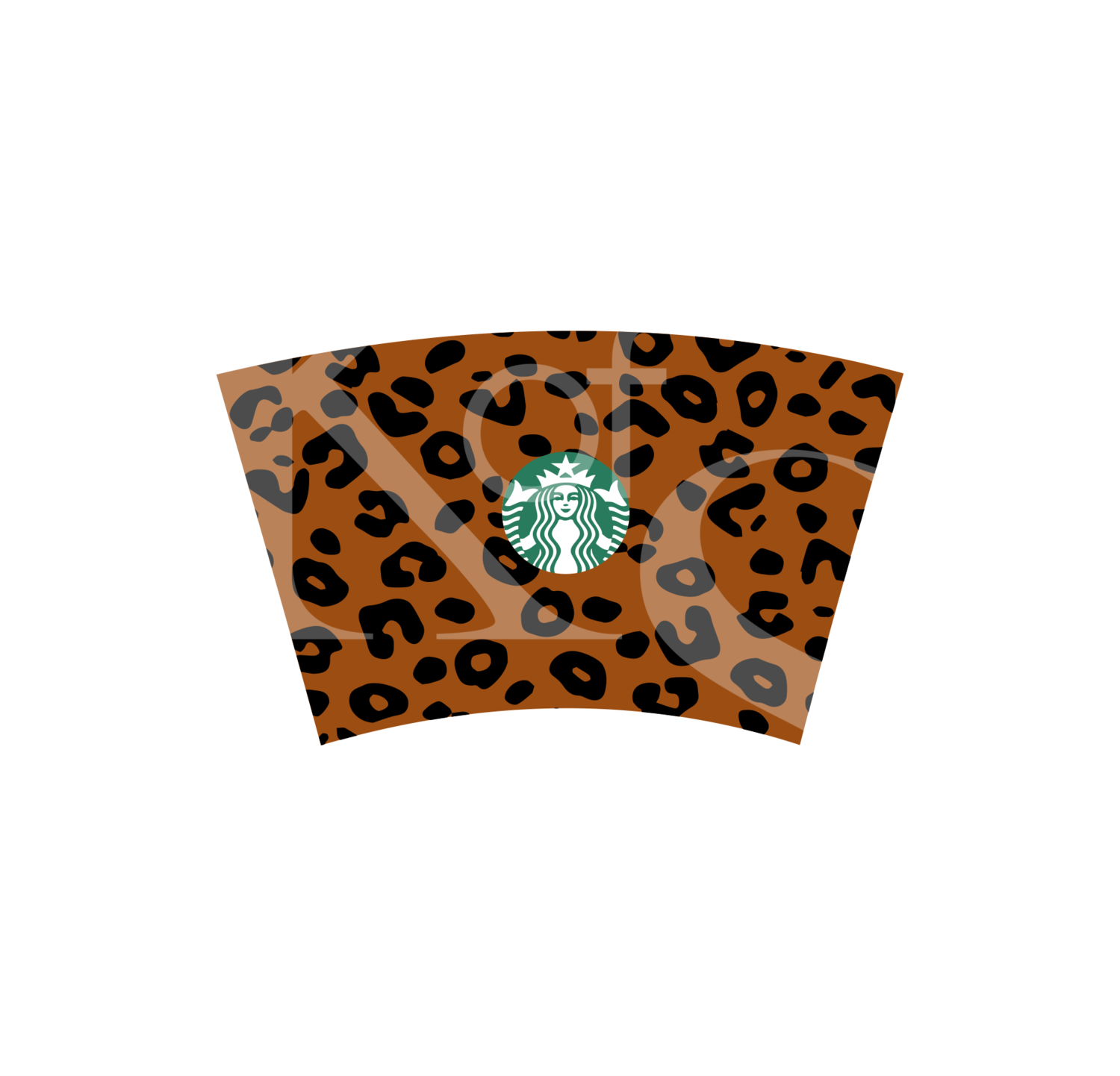 Full 2 Color Leopard Print Wrap SVG Template for 24 oz Starbucks Venti Cold Cup, Logo NOT Included, PNG File, Dxf, Custom 24 Oz Cups