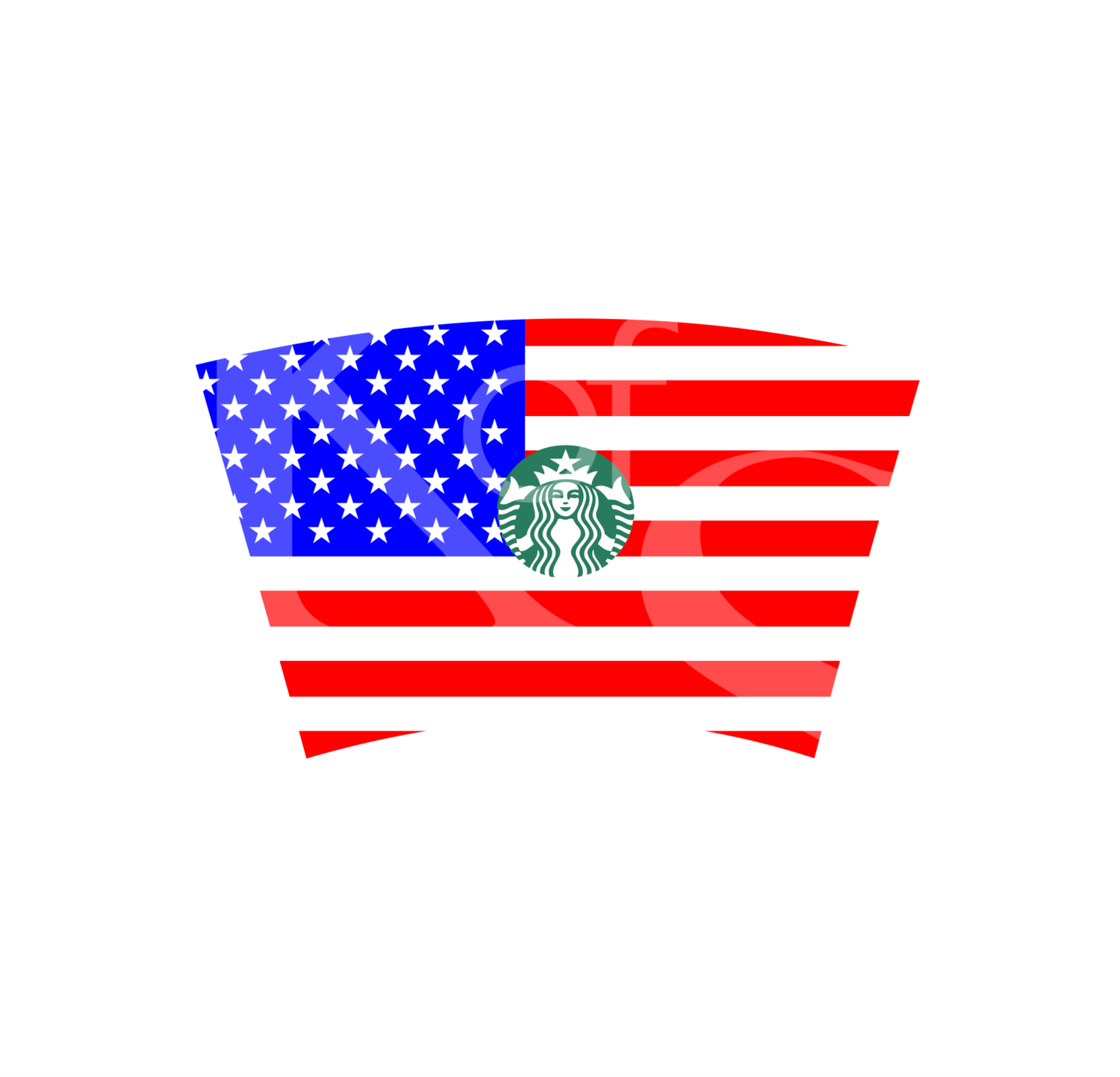 Full USA Flag Print Wrap SVG Template for 24 oz Starbucks Venti Cold Cup, Logo NOT Included, Png File, Dxf, Custom 24 Oz Cups