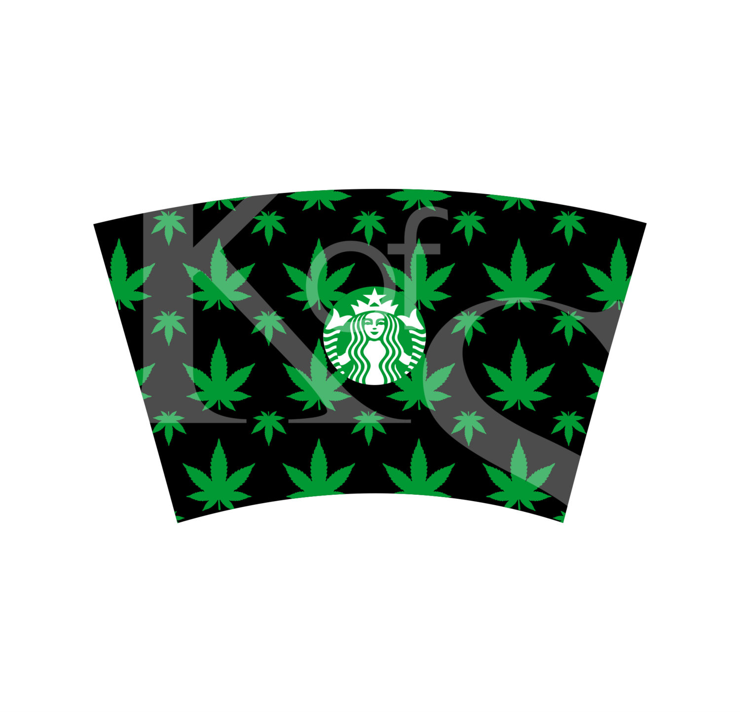 Full 2 Color Weed Print Wrap SVG Template for 24 oz Starbucks Venti