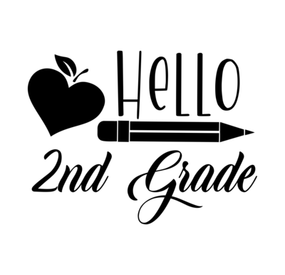 Back to school SVG, Hello 2nd Grade SVG , school svg, teacher SVG, teacher school shirt design, school clipart, cameo, cricut, Apple svg