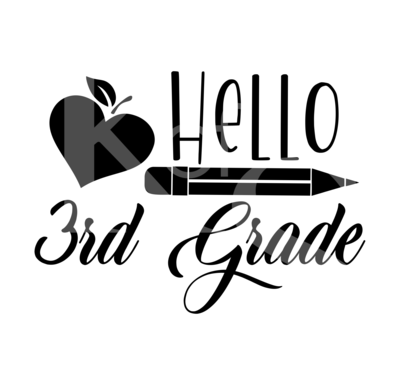 Back to school SVG, Hello 3rd Grade SVG , school svg, teacher SVG, teacher school shirt design, school clipart, cameo, cricut, Apple svg