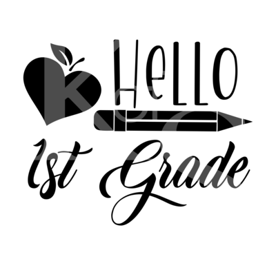 Back to school SVG, Hello 1st Grade SVG , school svg, teacher SVG, teacher school shirt design, school clipart, cameo, cricut, Apple svg