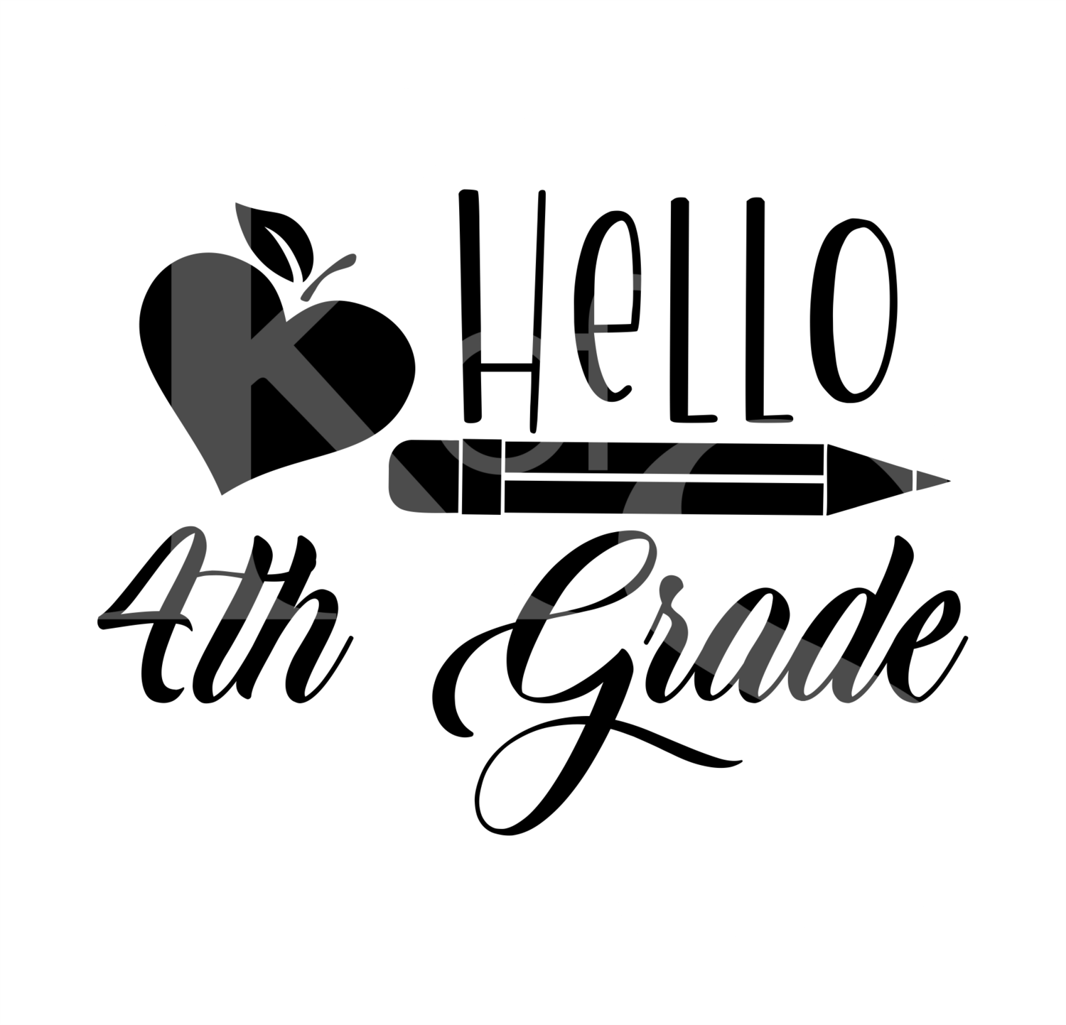 Back to school SVG, Hello 4th Grade SVG , school svg, teacher SVG, teacher school shirt design, school clipart, cameo, cricut, Apple svg