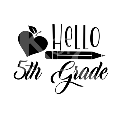 Back to school SVG, Hello 5th Grade SVG , school svg, teacher SVG, teacher school shirt design, school clipart, cameo, cricut, Apple svg