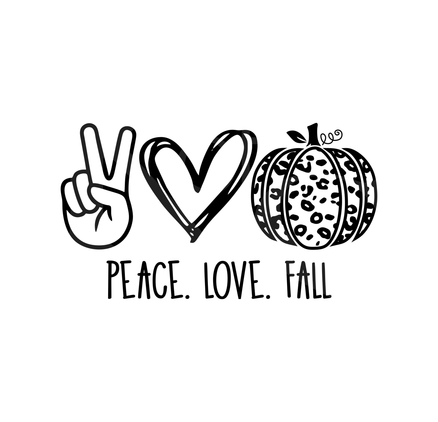 Peace Love Fall SVG File, Heart Svg, Pumpkin Svg, Cut File for Cricut or Silhouette, Custom Pumpkin for Halloween SVG, Fall Svg, Peace Sign