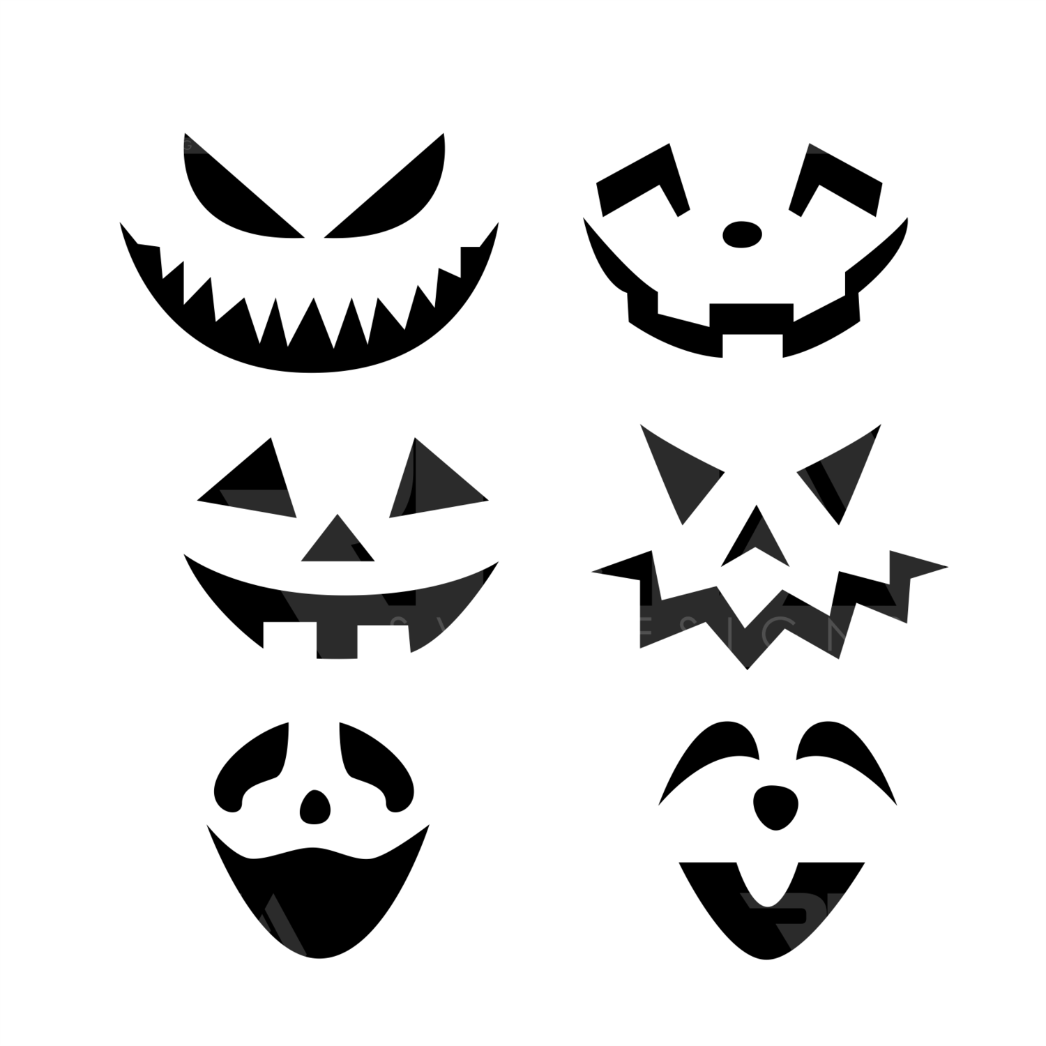 Pumpkin Face svg, Jack O Lantern Faces, Cute Halloween Faces, Funny Fall Halloween Svg, Instant Download Cricut Silhouette Svg Cut File