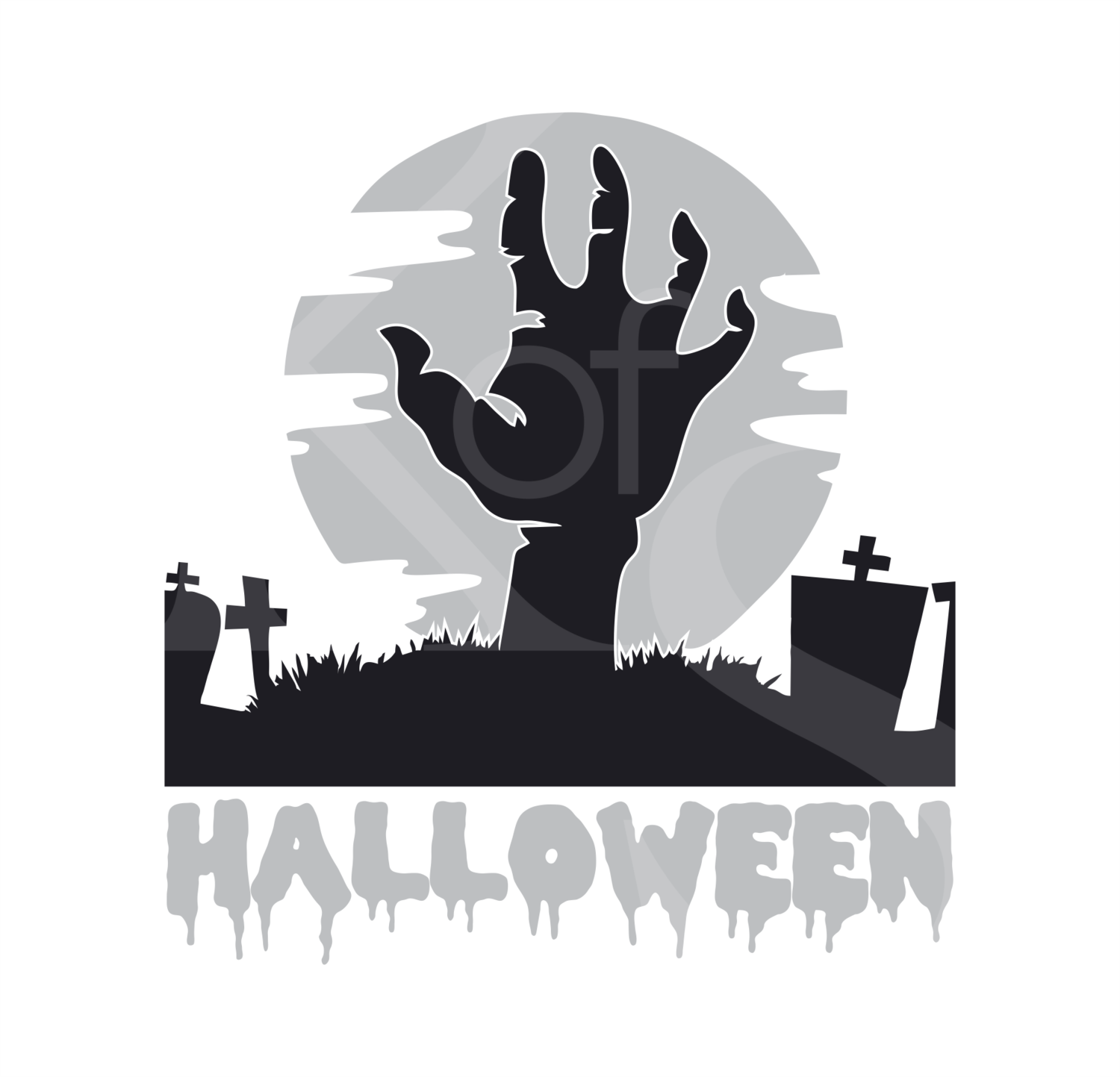 Halloween SVG, Halloween SVG, Creepy Hand SVG, Cute Halloween Shirt Svg, Halloween Silhouette File, Moon Svg, Scary Svg, Cemetery svg