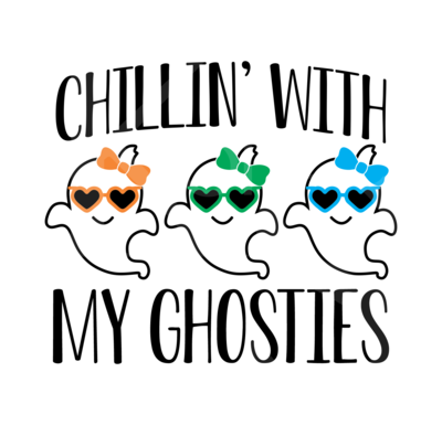 Chillin With My Ghosties SVG, Halloween SVG, Ghost SVG, Cute Halloween Shirt Svg, Halloween Silhouette File, Beautiful Svg, Fall Svg, Girly