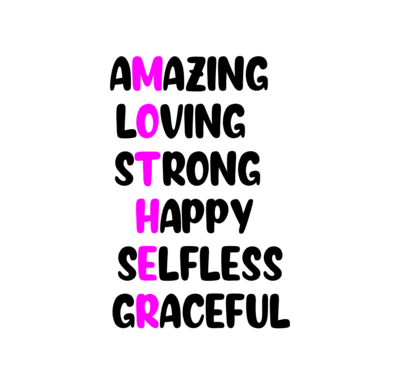 Mother SVG, Amazing, Loving Strong, Happy, Selfless, Graceful SVG