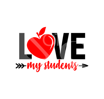 Love My Students SVG, Heart Apple SVG , school svg, teacher SVG, teacher school shirt design, school clipart, cameo, cricut, Apple svg