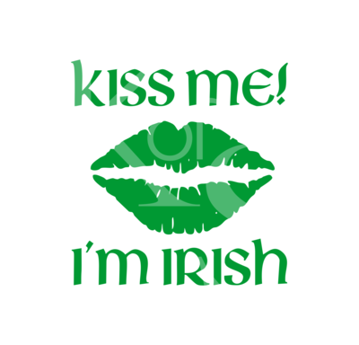 Kiss Me I'm Irish SVG, Irish Lips SVG, Irish, St. Patricks Day SVG, Lucky Dxf, Eps, PNG