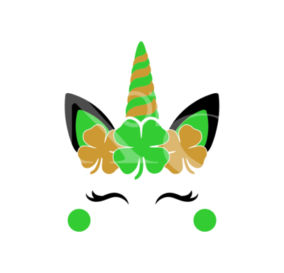 Irish Unicorn SVG, 4 Leaf Clovers SVG, Cute Irish Unicorn SVG, St. Patty Day, St. Patricks Day SVG, PNG