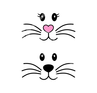 Easter Bunnies SVG, Love Bunnies SVG, His/Her Bunnies SVG, Png, EPS
