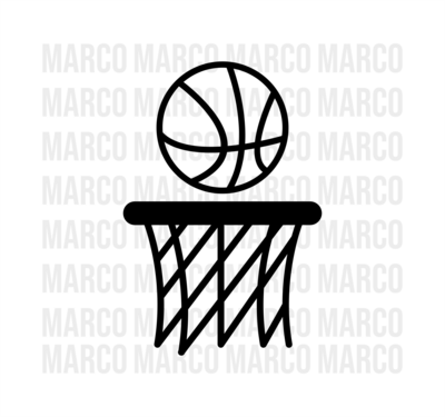 Basketball Hoop Custom SVG Cut File, Bball, Half Hoop Color Basketball, Custom Basketball, Basketball PNG, Download File Basketball, Instant Download, Cricut
