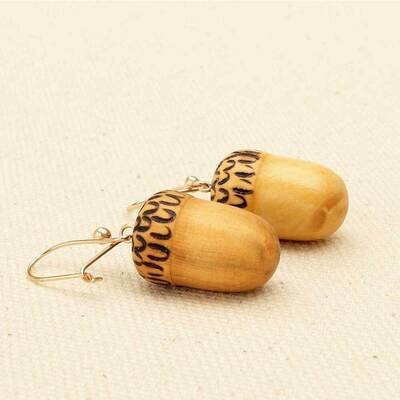 Acorn Earrings with 9ct Gold Hooks