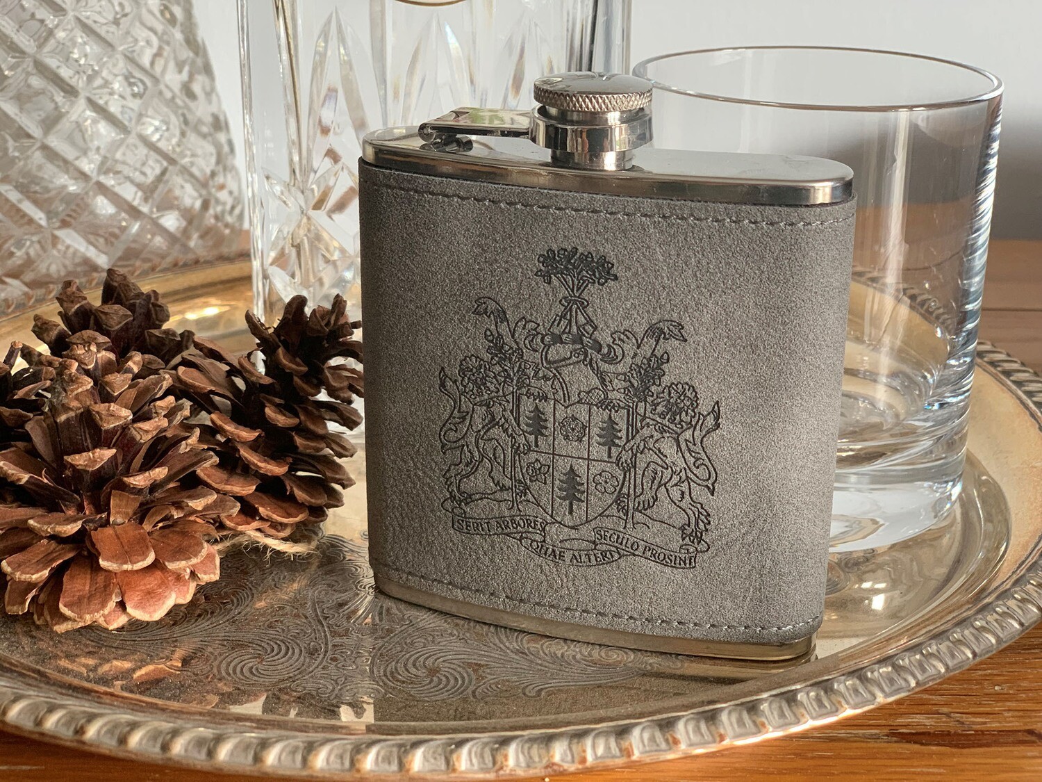 Hip Flask with RFS Coat of Arms