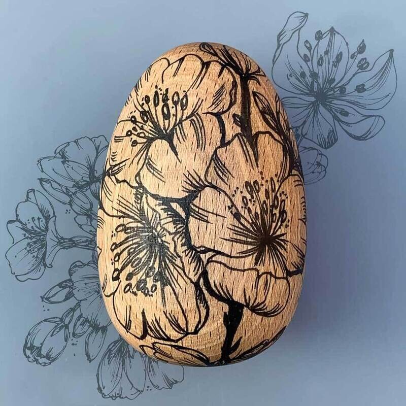 Decorative Wooden Eggs - Cherry Blossom