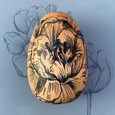 Decorative Wooden Eggs - Tulip
