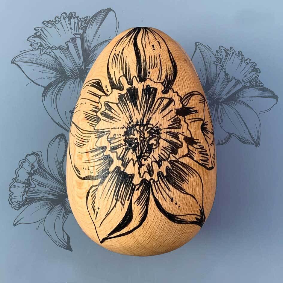 Decorative Wooden Eggs - Daffodil