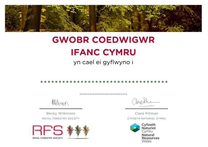 Welsh Junior Forester Award Certificate Welsh Junior Forester Award Certificate