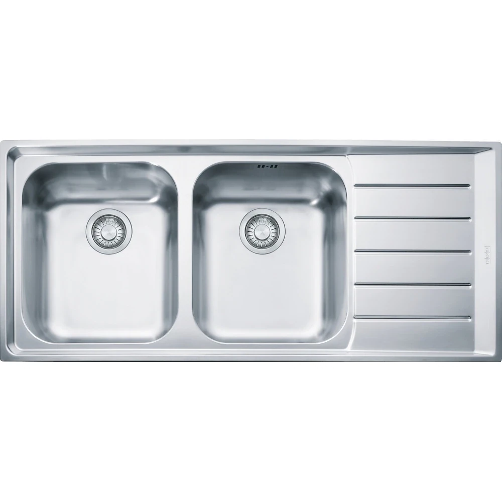 NEX 621 3 1/2" Double Bowl Sink with Drain SS