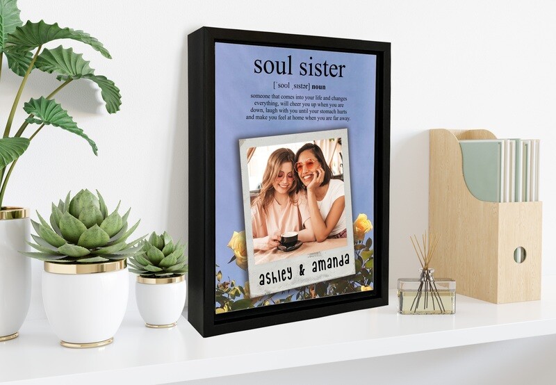 Soul Sister Gift|Best Friend Photo Gift| Personalised Box Photo Frame | Custom Best Friends Photo Printed On Aluminum