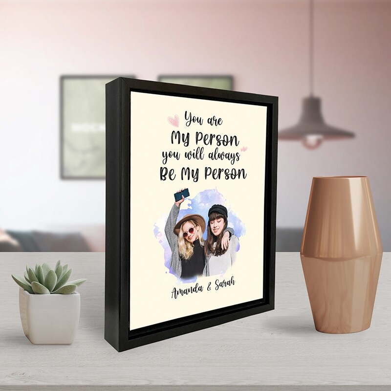 Best Friend Birthday Gift | You Are My Person | Personalised Best Friends Box Photo Frame | Custom Best Friends Photo Printed On Aluminum