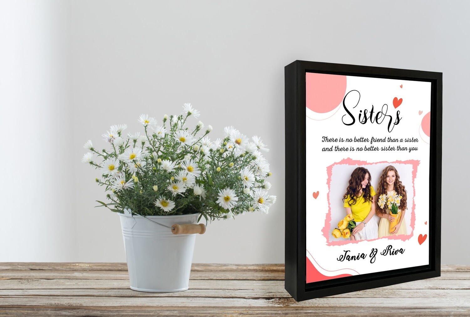 Sister Birthday Gift| Bestie Gift| Unbiological Sister Gift| Personalised  Box Photo Frame | Custom Photo Printed On Aluminum