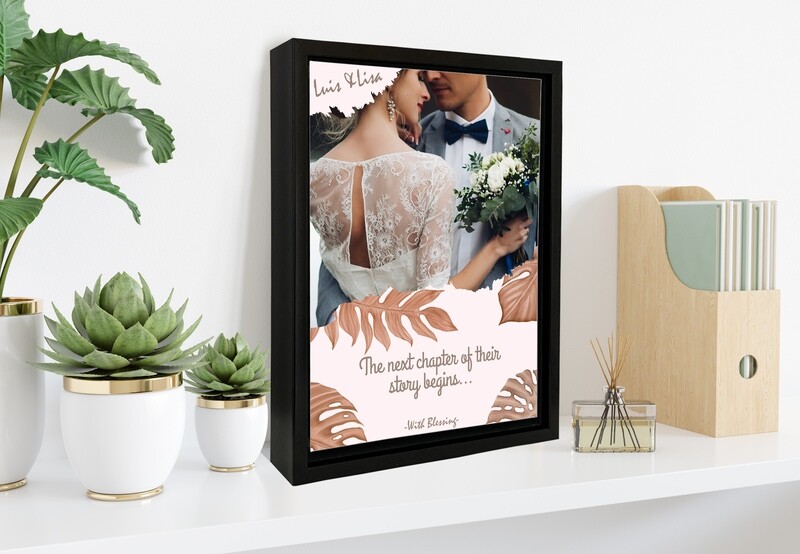 Custom Wedding Photo Frame|Personalised Couple Photo Printed On Aluminum |Anniversary Gift For Him| Gift For Couple| Custom Box Frame