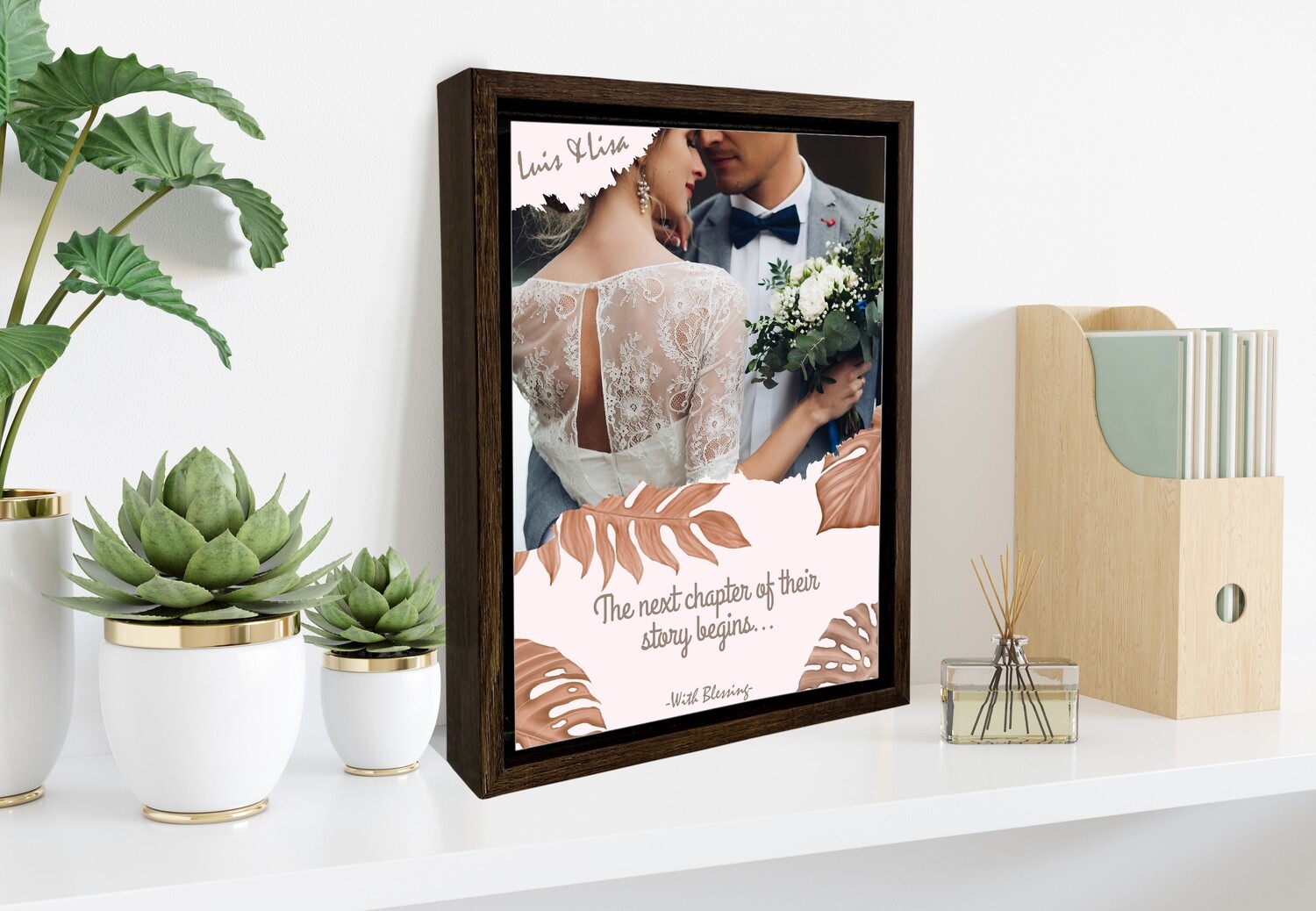 Custom Wedding Photo Frame|Personalised Couple Photo Printed On Aluminum |Anniversary Gift For Him| Gift For Couple| Custom Box Frame