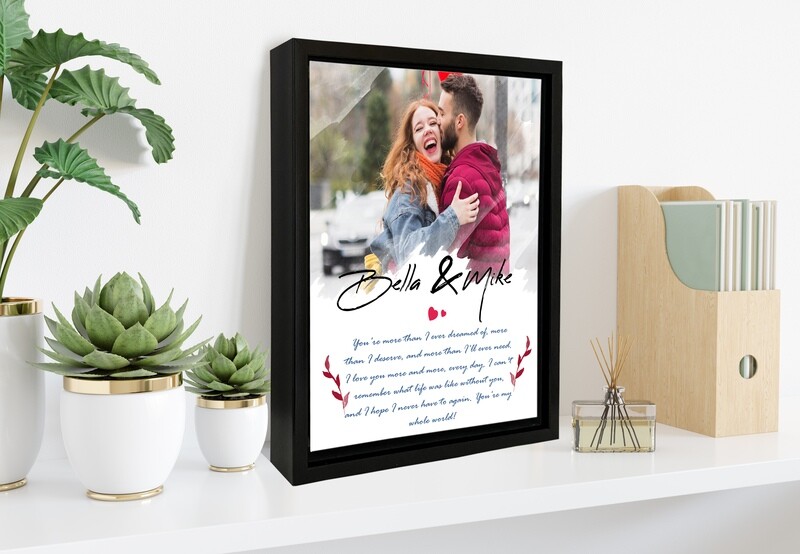 Custom Anniversary Gift Photo Frame|Personalised Couple Photo Printed On Aluminum |Anniversary Gift For Him| Gift For Couple| Custom Box Frame