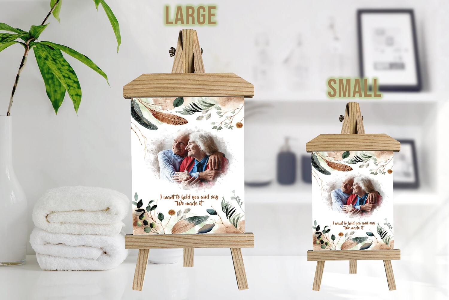 25th Anniversary Gift Photo Frame|Personalised Couple Photo Printed On Aluminum |Anniversary Gift For Him| Gift For Couple|Wooden Easel Frame