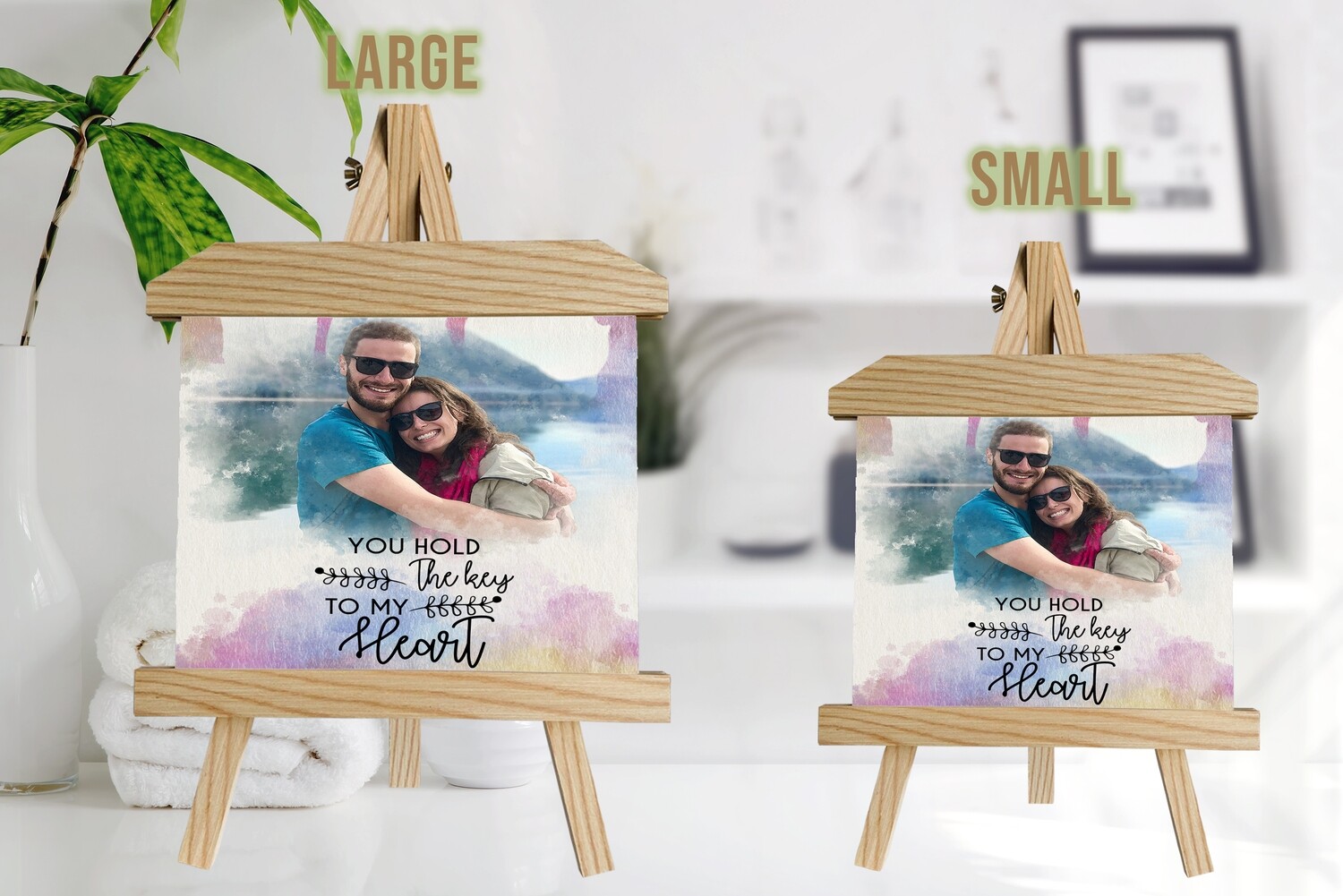 Personalised Valentine’s Day Photo Gift |Personalised Valentine’s Day  Photo Printed On Aluminum |Valentine’s Day Gift For Him/Her| Gift For Couple|Wooden Easel Frame