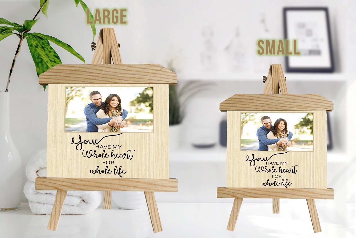Personalised Valentine’s Day Photo Gift |Personalised Valentine’s Day  Photo Printed On Aluminum |Valentine’s Day Gift For Him/Her| Gift For Couple|Wooden Easel Frame