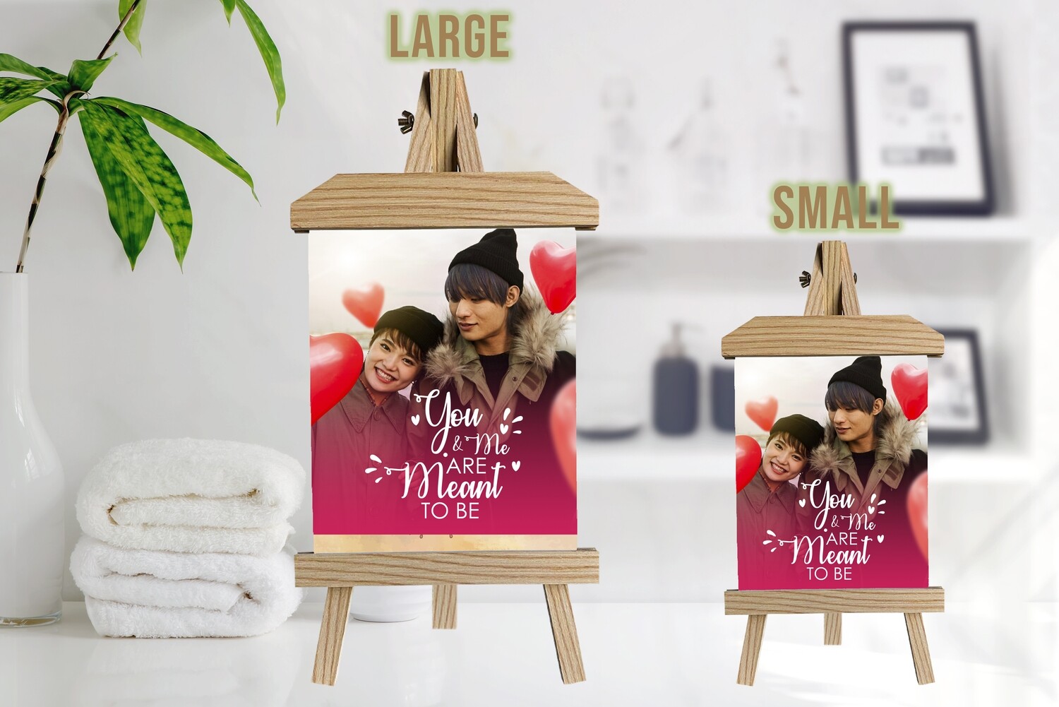 Personalised Valentine’s Day Photo Gift |Personalised Valentine’s Day  Photo Printed On Aluminum |Valentine’s Day Gift For Him/Her| Gift For Couple|Wooden Easel Frame
