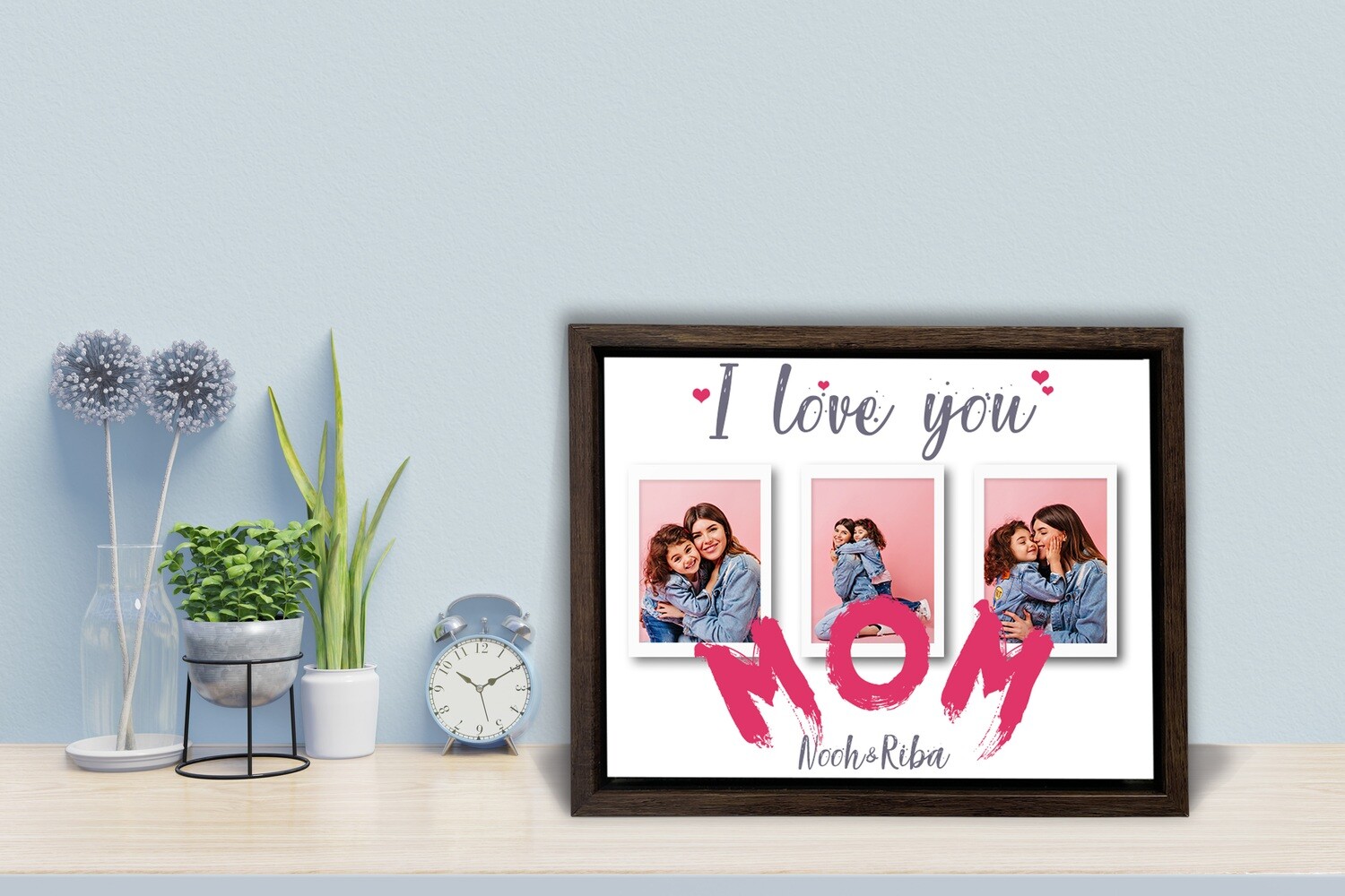 MOTHERS DAY Gift | I LOVE YOU MOM| Personalised  Box Photo Frame | Custom Mothers Day Photo Printed On Aluminum