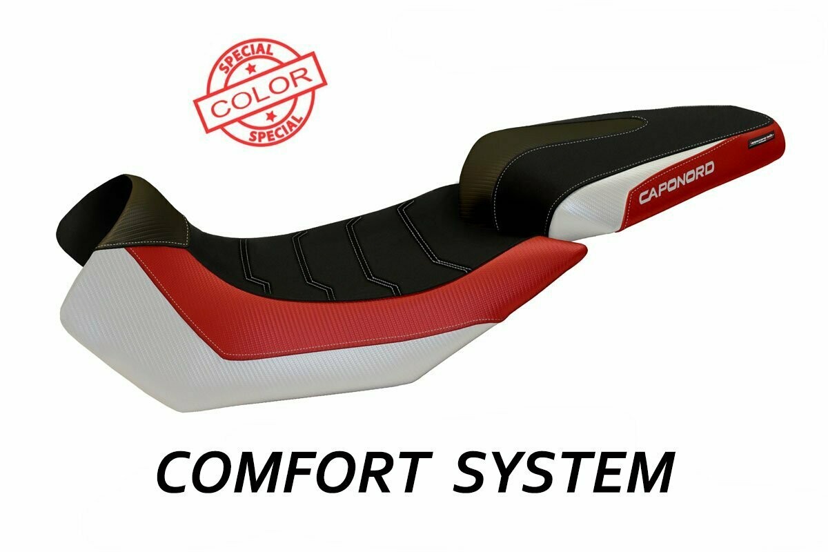 Design-Sitzbezug APRILIA Caponord 1200, CS nuoro spezial rot weiß