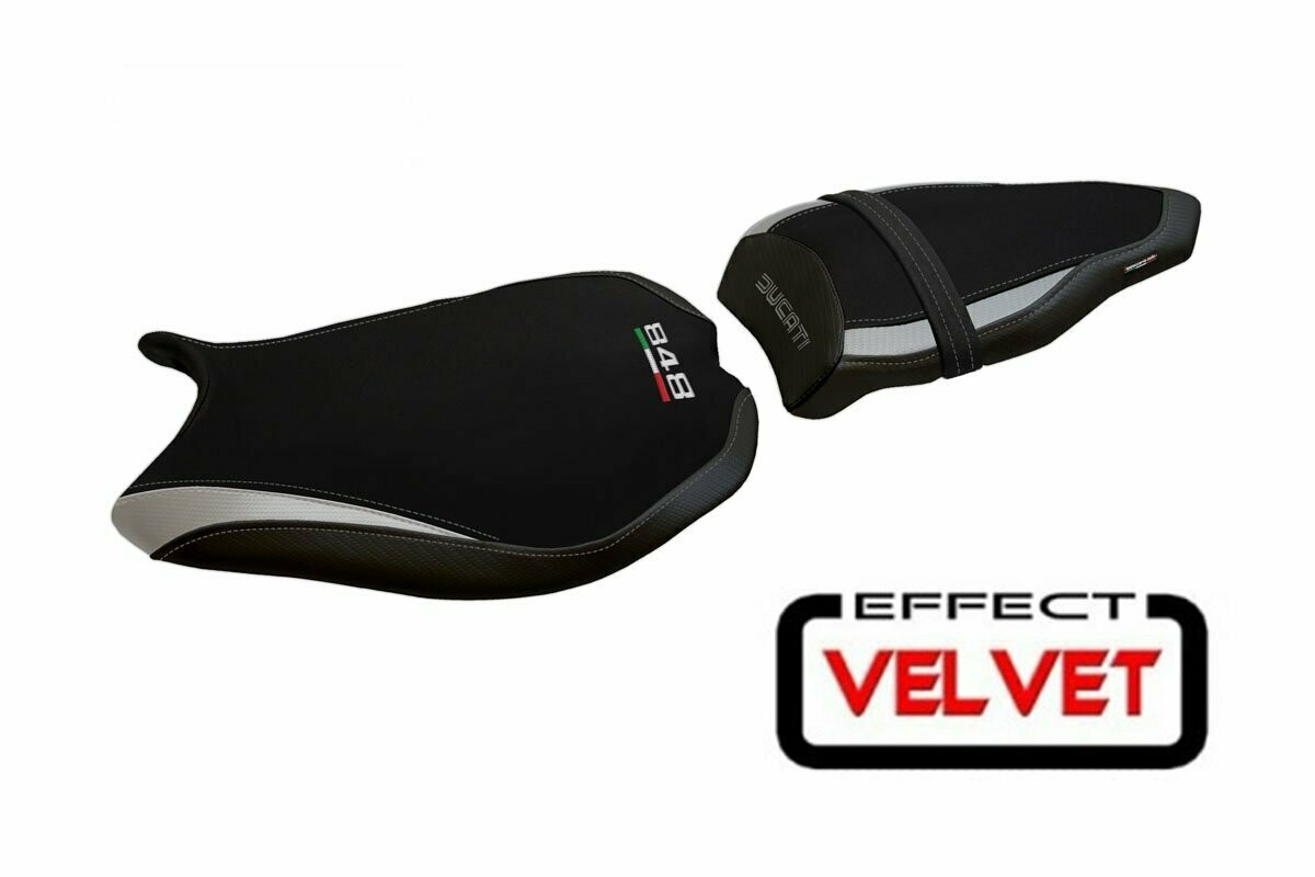 Design-Sitzbezug DUCATI 848/1098/1198 cerwia grau velvet