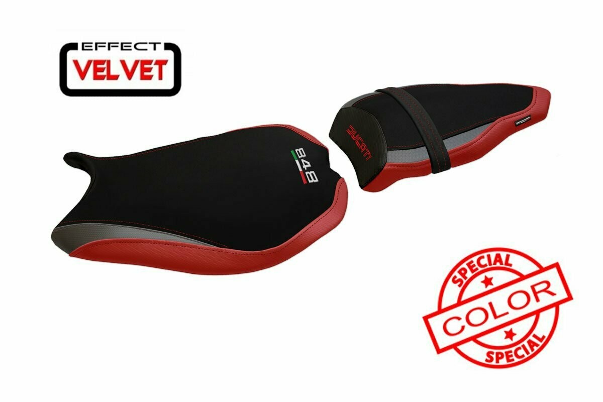 Design-Sitzbezug DUCATI 848/1098/1198 cerwia spezial velvet rot